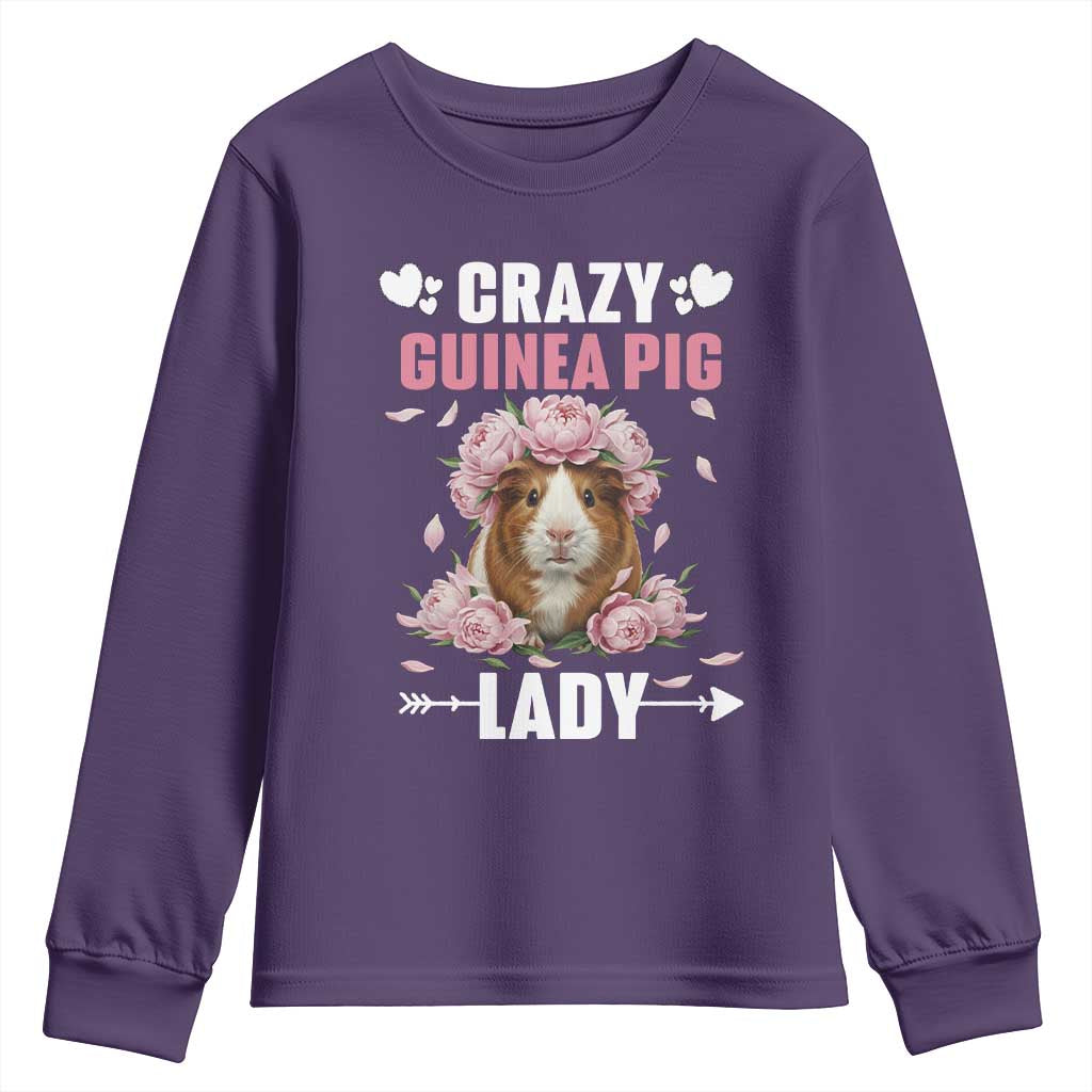 Funny Crazy Guinea Pig Lady Youth Sweatshirt Cavy Mom Gift - Wonder Print Shop