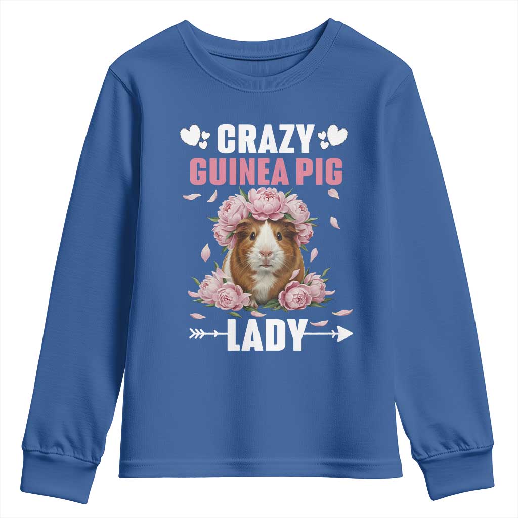 Funny Crazy Guinea Pig Lady Youth Sweatshirt Cavy Mom Gift - Wonder Print Shop