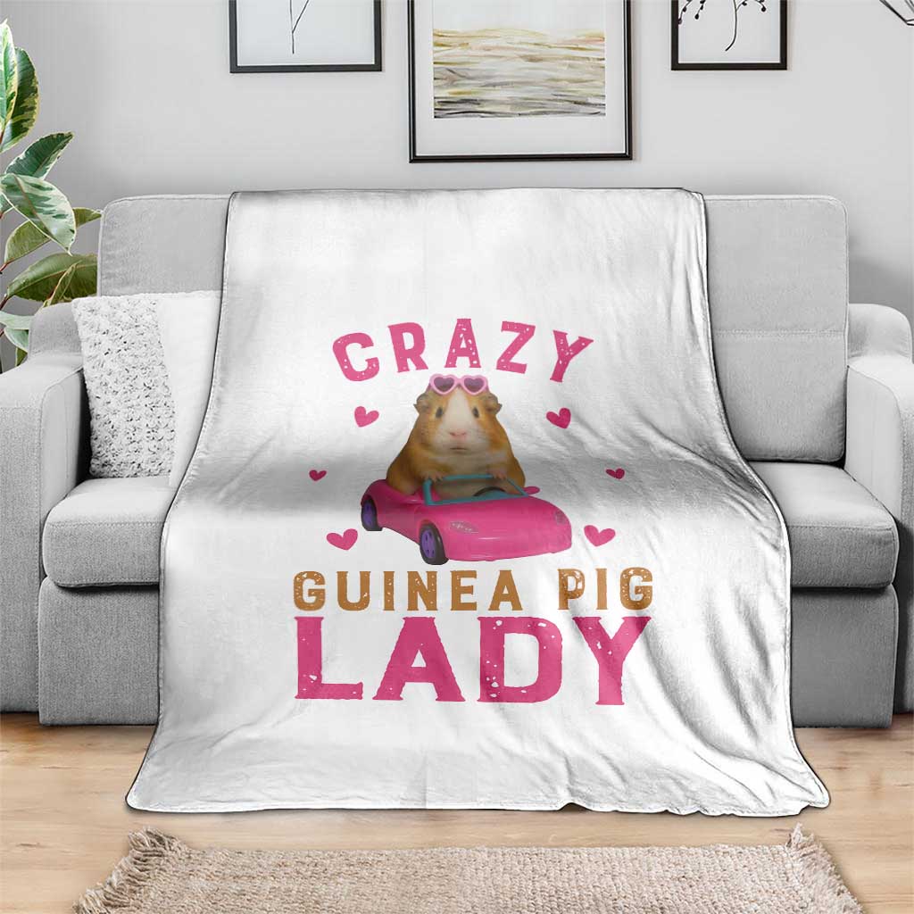 Crazy Guinea Pig Lady Throw Blanket Funny Pet Lover Gift - Wonder Print Shop