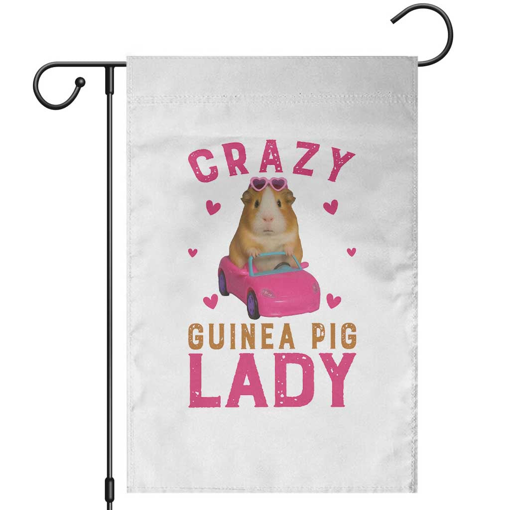 Crazy Guinea Pig Lady Garden Flag Funny Pet Lover Gift - Wonder Print Shop