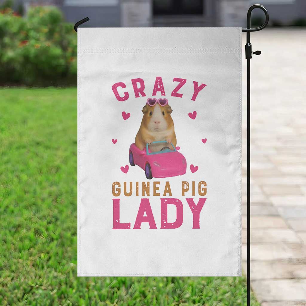 Crazy Guinea Pig Lady Garden Flag Funny Pet Lover Gift - Wonder Print Shop