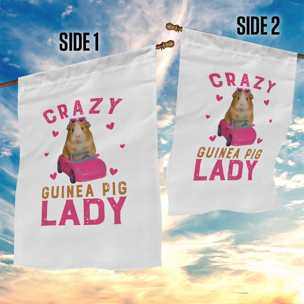 Crazy Guinea Pig Lady Garden Flag Funny Pet Lover Gift - Wonder Print Shop