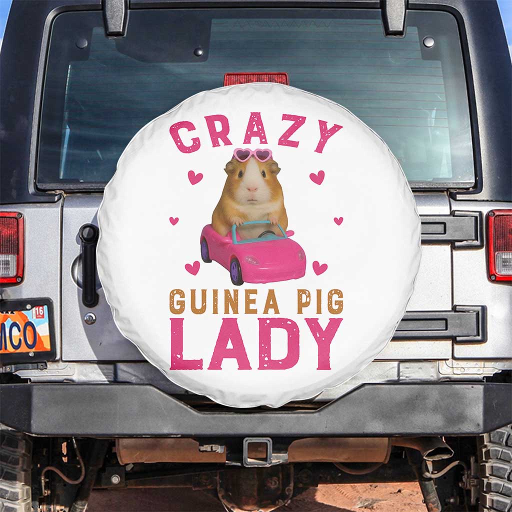 Crazy Guinea Pig Lady Spare Tire Cover Funny Pet Lover Gift - Wonder Print Shop