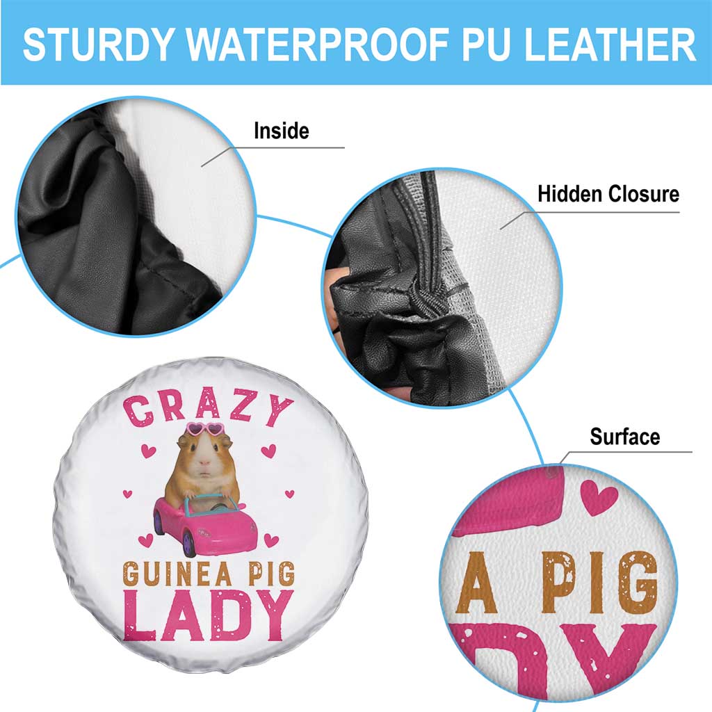 Crazy Guinea Pig Lady Spare Tire Cover Funny Pet Lover Gift - Wonder Print Shop