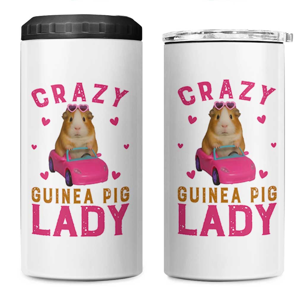 Crazy Guinea Pig Lady 4 in 1 Can Cooler Tumbler Funny Pet Lover Gift - Wonder Print Shop