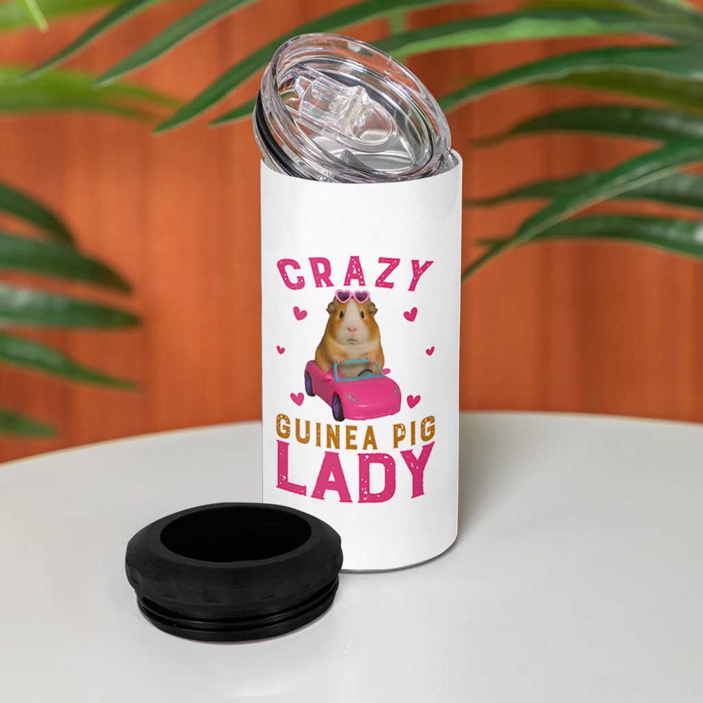 Crazy Guinea Pig Lady 4 in 1 Can Cooler Tumbler Funny Pet Lover Gift - Wonder Print Shop