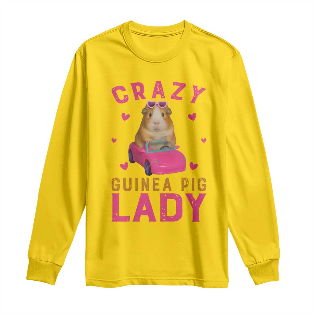 Crazy Guinea Pig Lady Long Sleeve Shirt Funny Pet Lover Gift - Wonder Print Shop