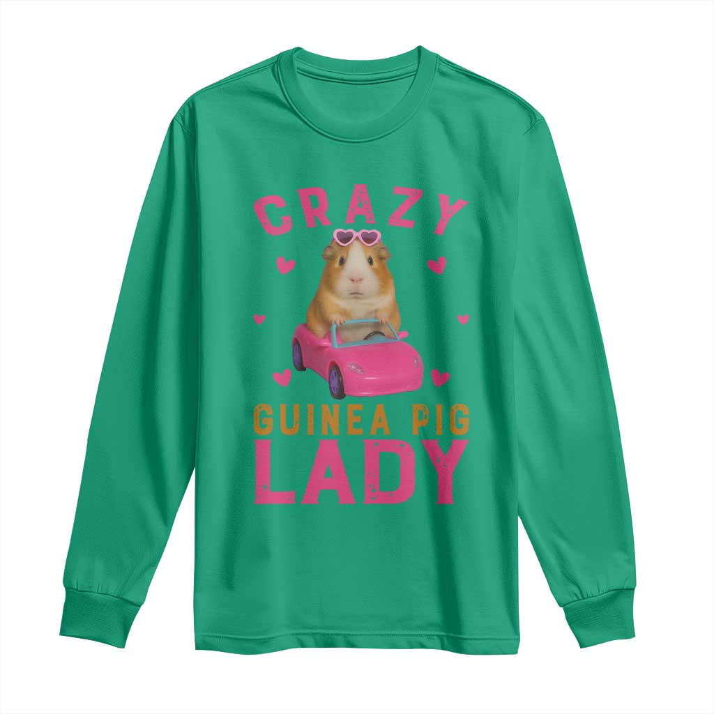Crazy Guinea Pig Lady Long Sleeve Shirt Funny Pet Lover Gift - Wonder Print Shop