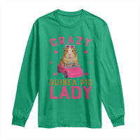 Crazy Guinea Pig Lady Long Sleeve Shirt Funny Pet Lover Gift - Wonder Print Shop