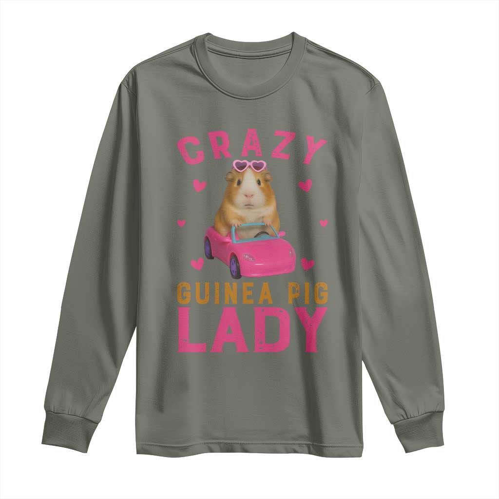 Crazy Guinea Pig Lady Long Sleeve Shirt Funny Pet Lover Gift - Wonder Print Shop