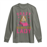 Crazy Guinea Pig Lady Long Sleeve Shirt Funny Pet Lover Gift - Wonder Print Shop