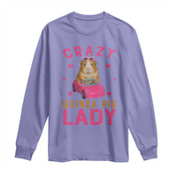 Crazy Guinea Pig Lady Long Sleeve Shirt Funny Pet Lover Gift - Wonder Print Shop