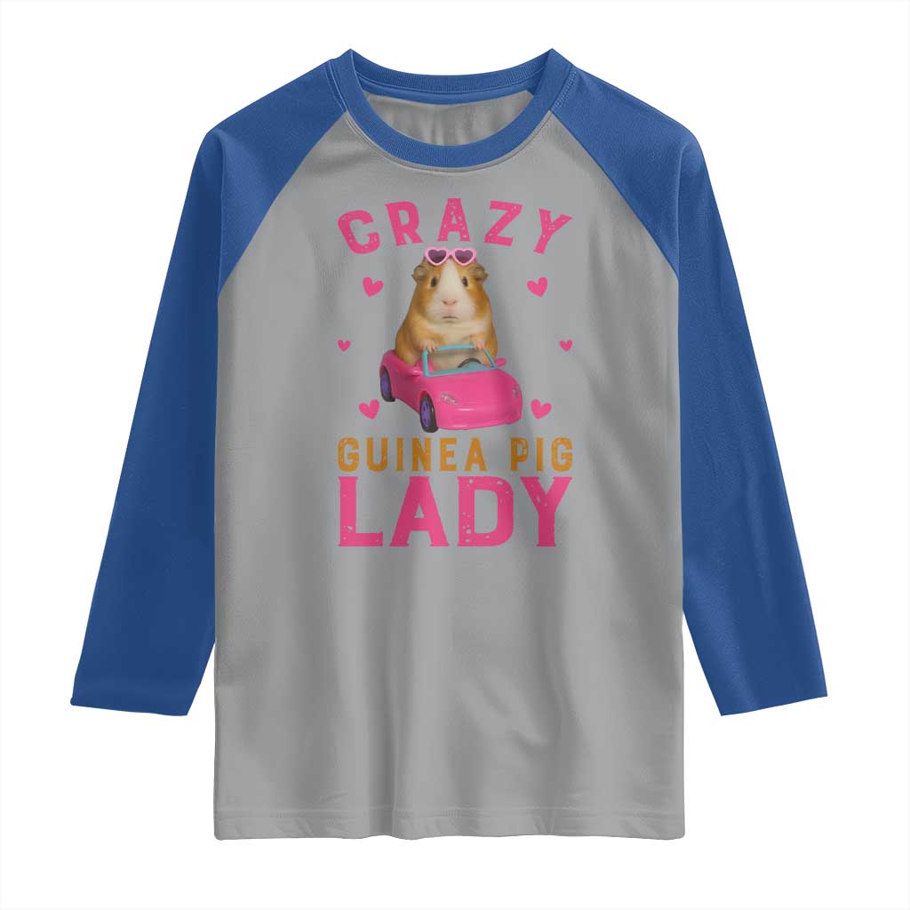 Crazy Guinea Pig Lady Raglan Shirt Funny Pet Lover Gift - Wonder Print Shop