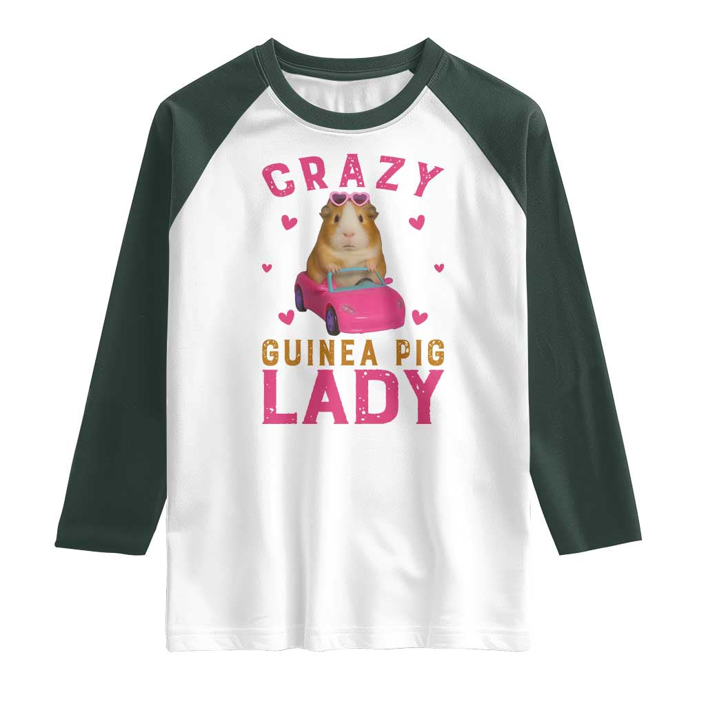 Crazy Guinea Pig Lady Raglan Shirt Funny Pet Lover Gift - Wonder Print Shop