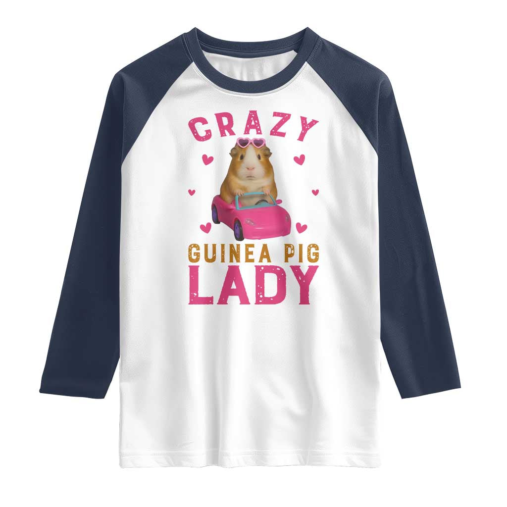 Crazy Guinea Pig Lady Raglan Shirt Funny Pet Lover Gift - Wonder Print Shop