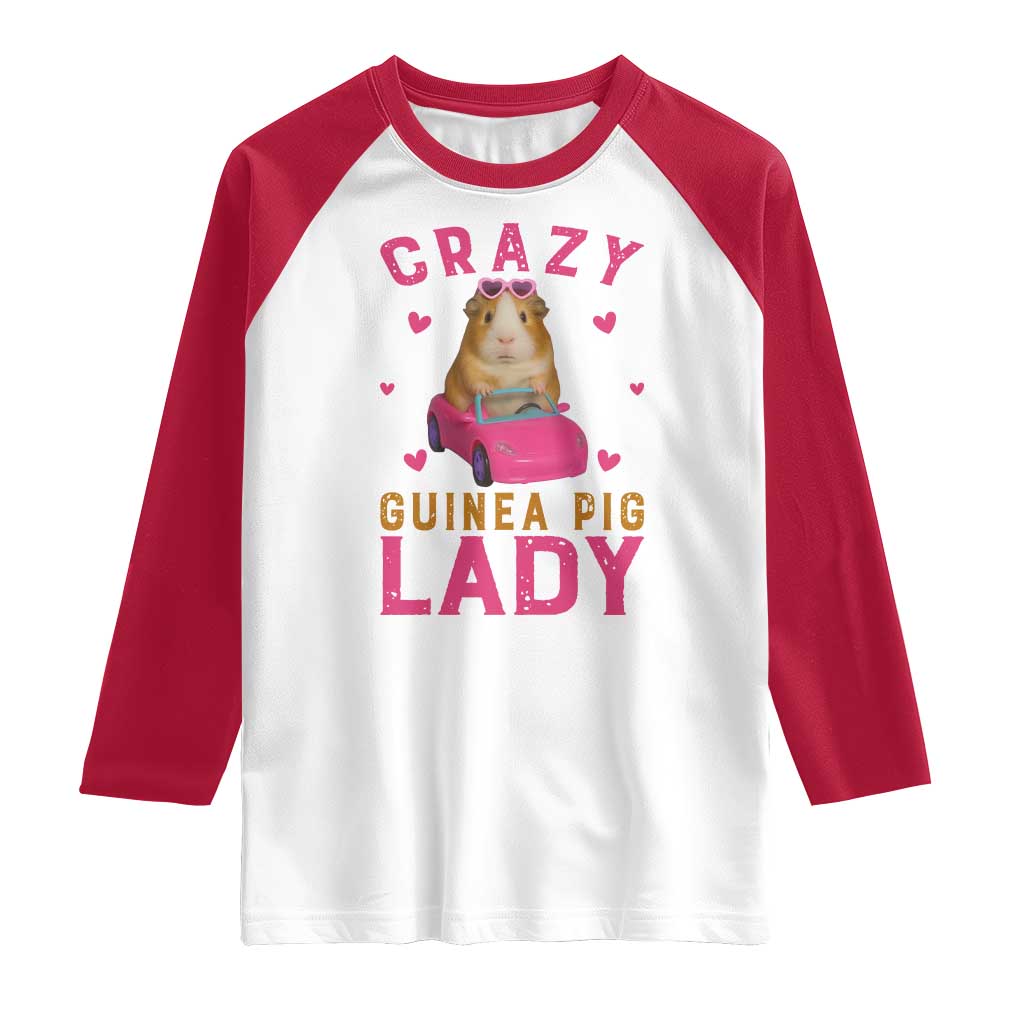 Crazy Guinea Pig Lady Raglan Shirt Funny Pet Lover Gift - Wonder Print Shop