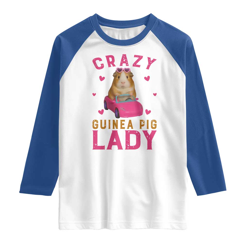 Crazy Guinea Pig Lady Raglan Shirt Funny Pet Lover Gift - Wonder Print Shop