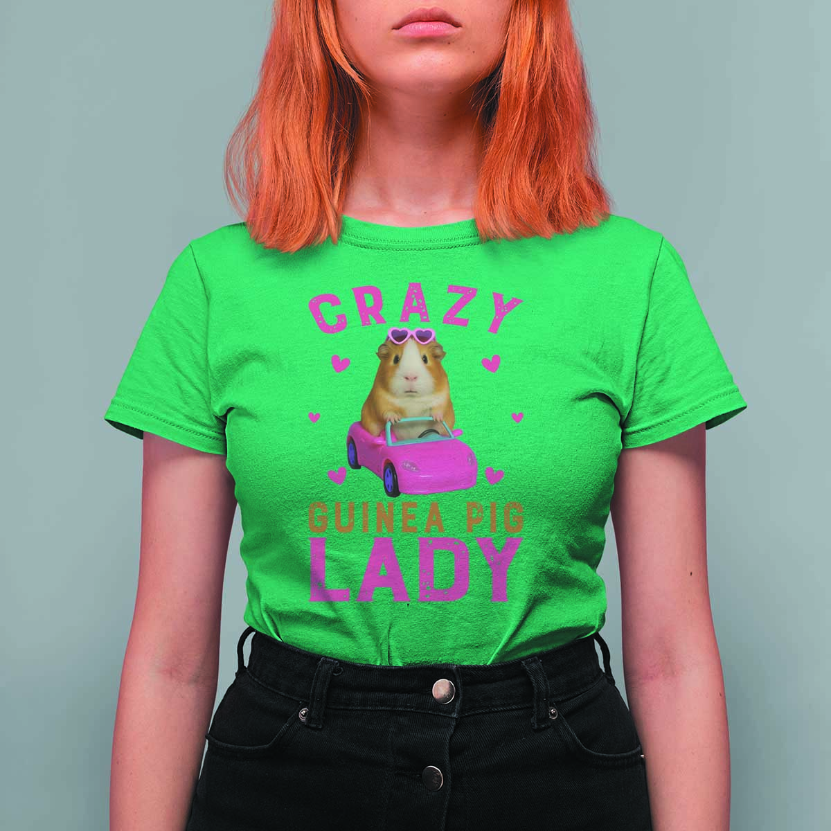 Crazy Guinea Pig Lady T Shirt For Women Funny Pet Lover Gift - Wonder Print Shop