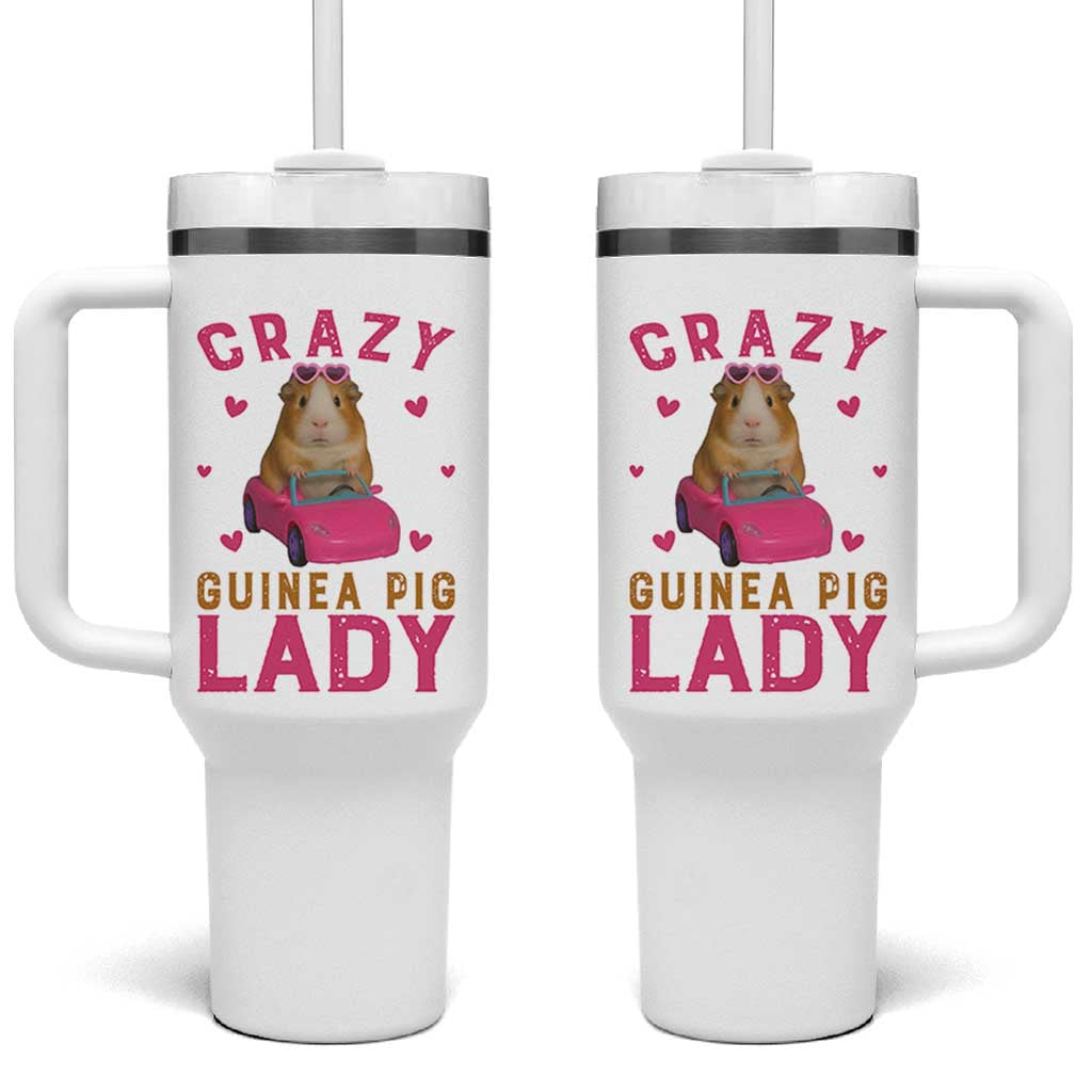 Crazy Guinea Pig Lady Tumbler With Handle Funny Pet Lover Gift - Wonder Print Shop