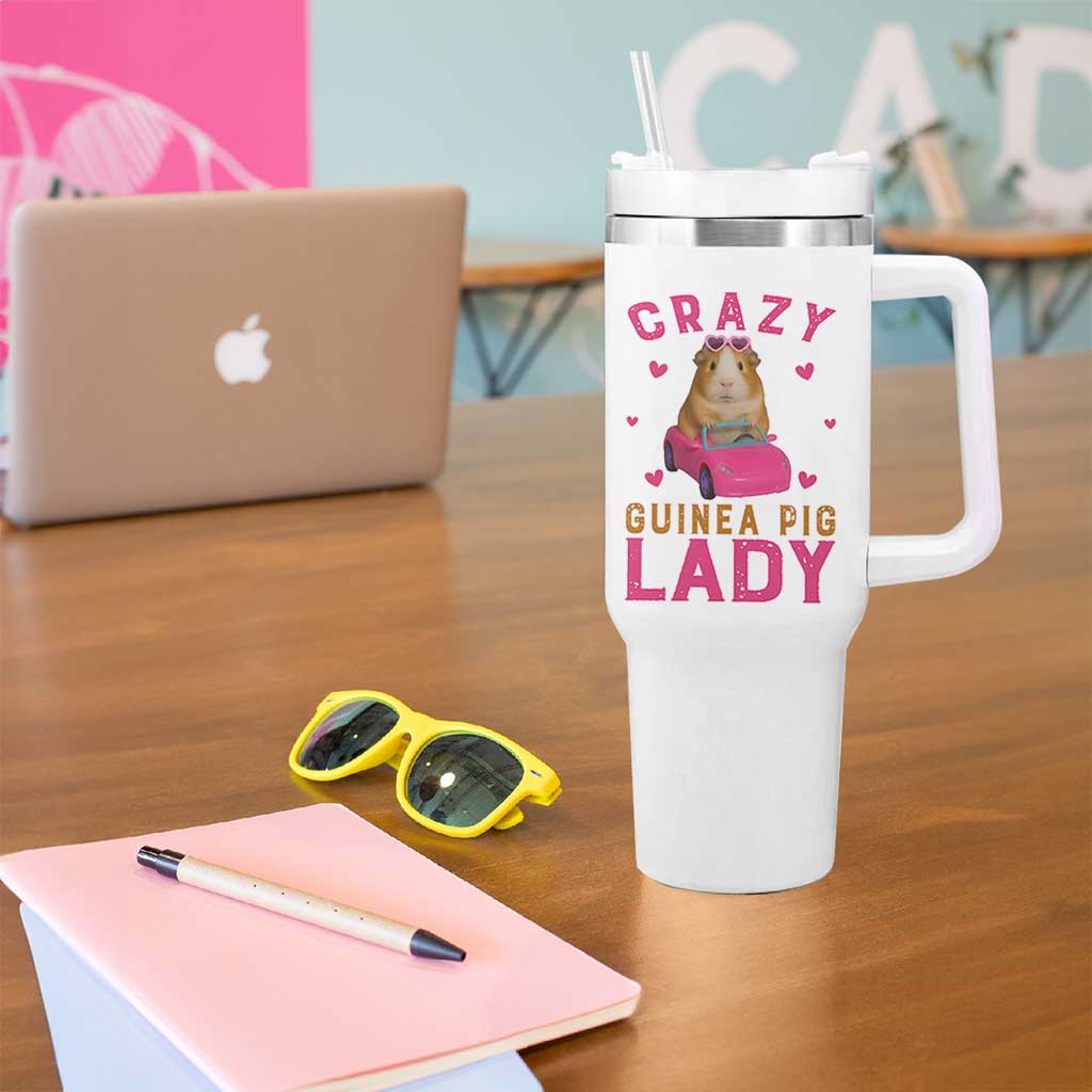 Crazy Guinea Pig Lady Tumbler With Handle Funny Pet Lover Gift - Wonder Print Shop
