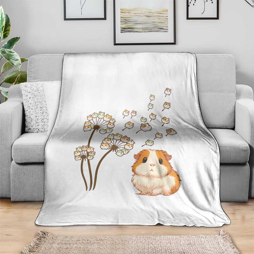 Flower Guinea Pig Dandelion Throw Blanket Funny Cavy Lover Gift - Wonder Print Shop