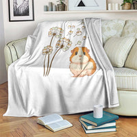 Flower Guinea Pig Dandelion Throw Blanket Funny Cavy Lover Gift - Wonder Print Shop