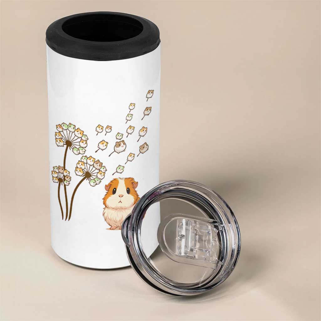 Flower Guinea Pig Dandelion 4 in 1 Can Cooler Tumbler Funny Cavy Lover Gift - Wonder Print Shop