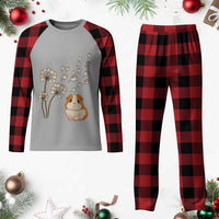 Flower Guinea Pig Dandelion Plaid Pajama Set Funny Cavy Lover Gift - Wonder Print Shop