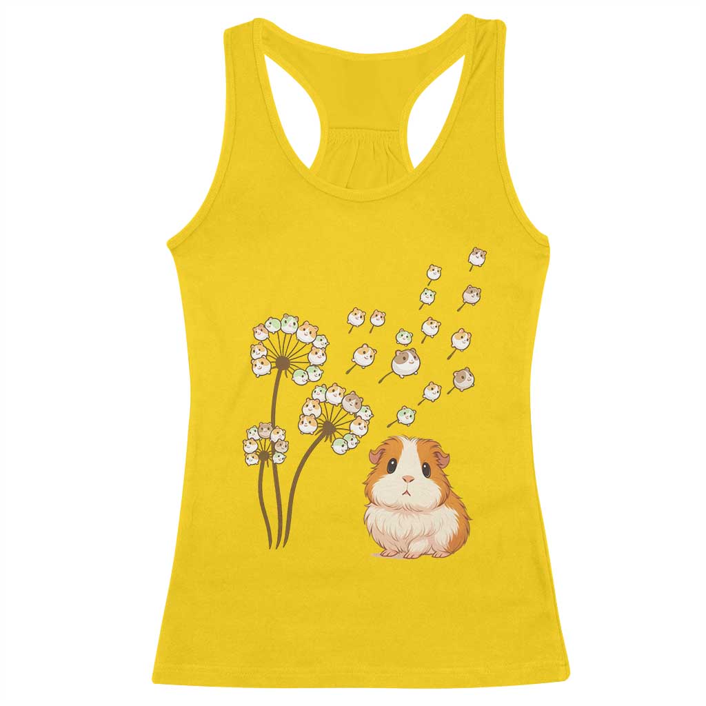 Flower Guinea Pig Dandelion Racerback Tank Top Funny Cavy Lover Gift - Wonder Print Shop