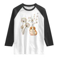 Flower Guinea Pig Dandelion Raglan Shirt Funny Cavy Lover Gift - Wonder Print Shop