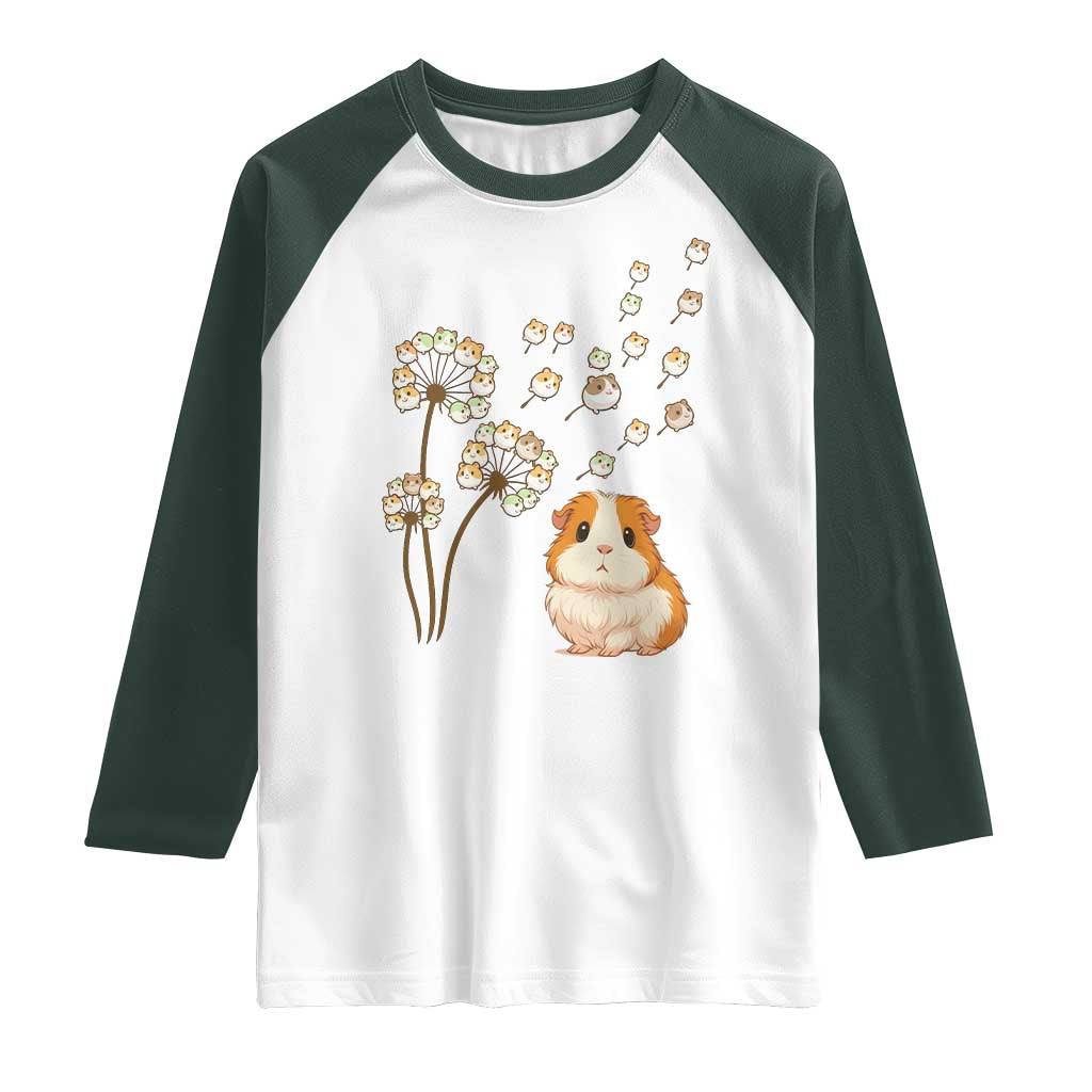 Flower Guinea Pig Dandelion Raglan Shirt Funny Cavy Lover Gift - Wonder Print Shop
