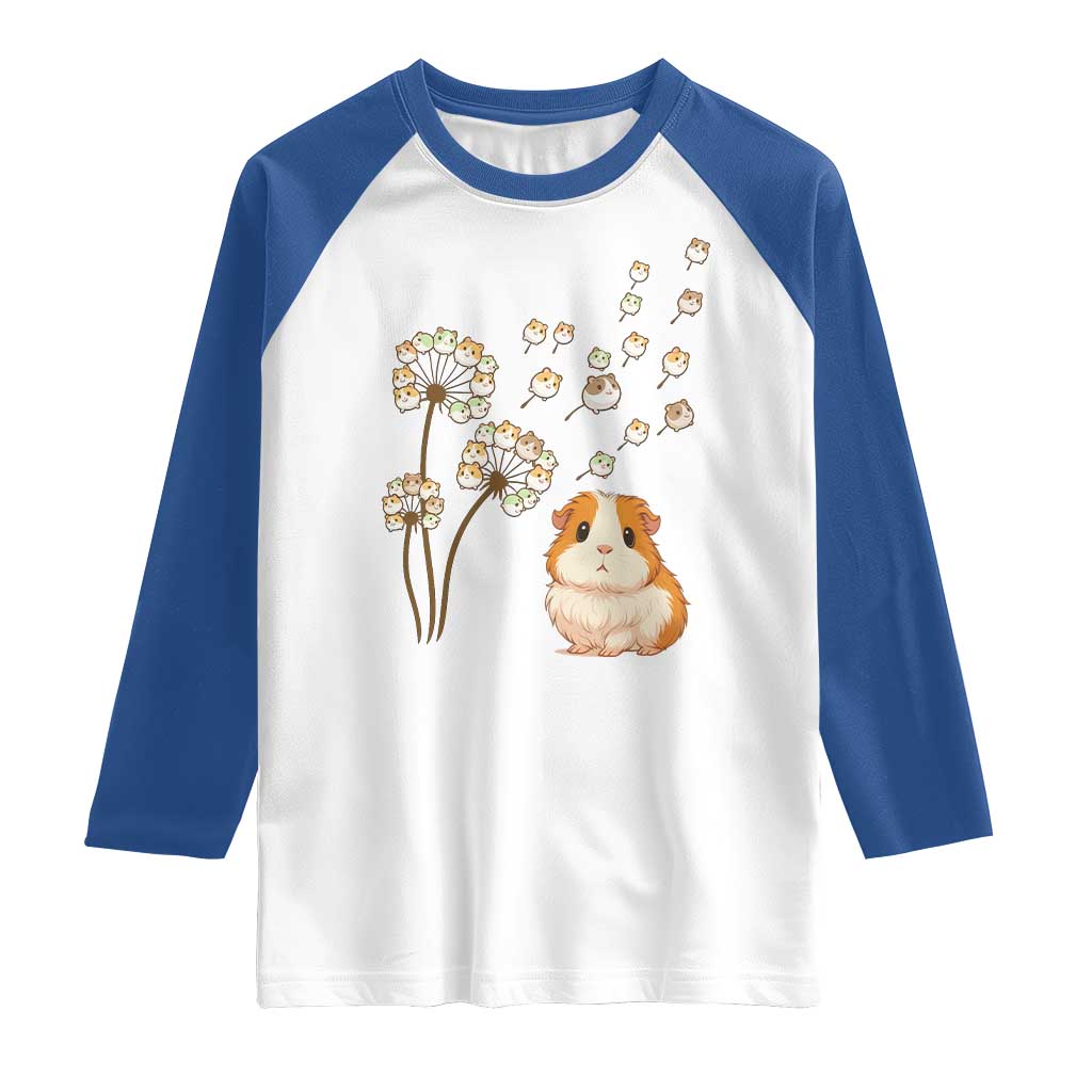 Flower Guinea Pig Dandelion Raglan Shirt Funny Cavy Lover Gift - Wonder Print Shop
