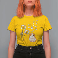 Flower Guinea Pig Dandelion T Shirt For Women Funny Cavy Lover Gift - Wonder Print Shop