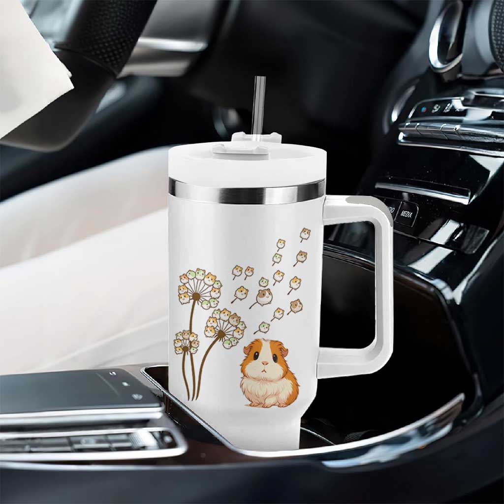 Flower Guinea Pig Dandelion Tumbler With Handle Funny Cavy Lover Gift - Wonder Print Shop