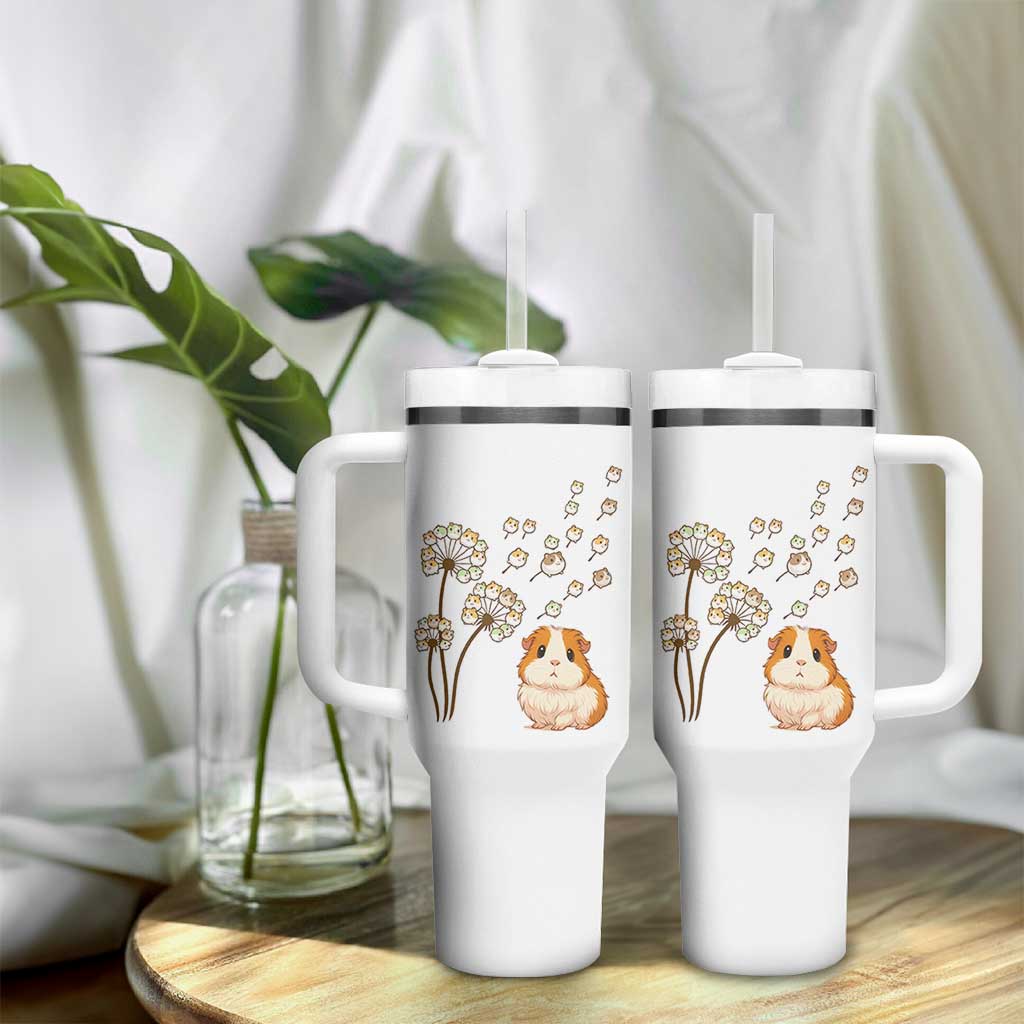 Flower Guinea Pig Dandelion Tumbler With Handle Funny Cavy Lover Gift - Wonder Print Shop