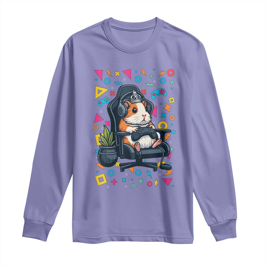 Funny Guinea Pigs And Gaming Lover Gift For Kid Long Sleeve Shirt - Wonder Print Shop