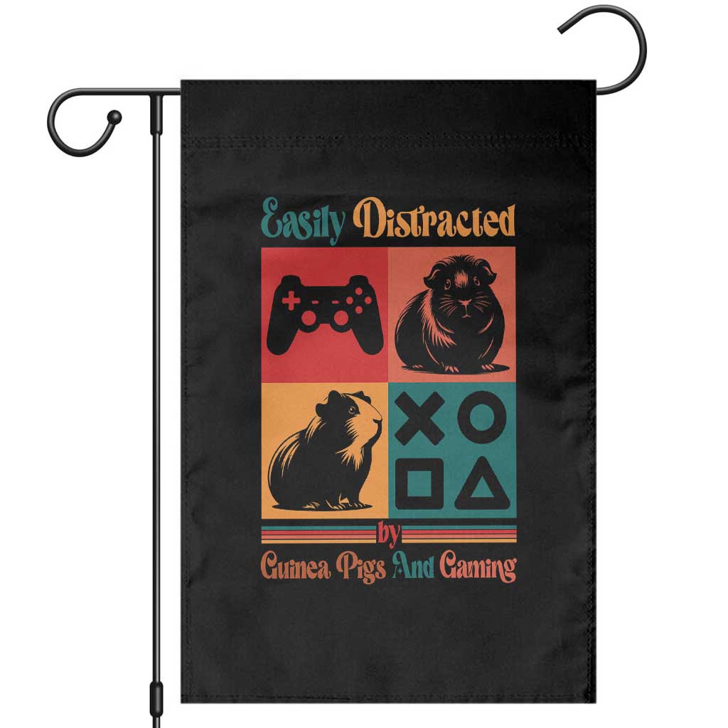Funny Easily Distracted By Guinea Pigs And Gaming Garden Flag Game Lover Gift - Wonder Print Shop