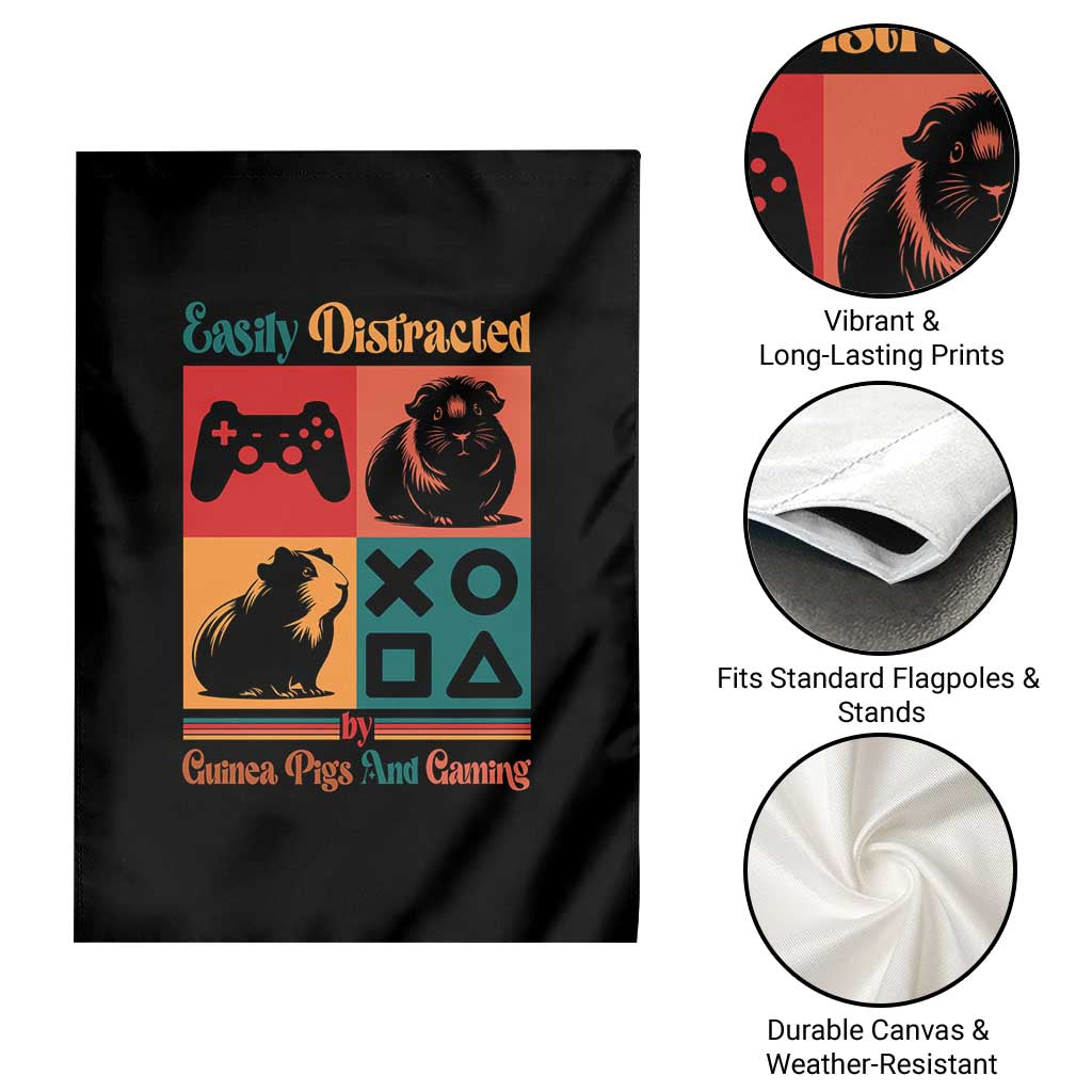 Funny Easily Distracted By Guinea Pigs And Gaming Garden Flag Game Lover Gift - Wonder Print Shop