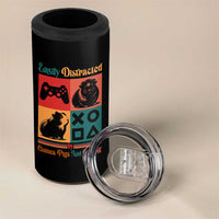 Funny Easily Distracted By Guinea Pigs And Gaming 4 in 1 Can Cooler Tumbler Game Lover Gift - Wonder Print Shop