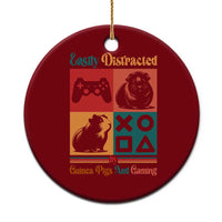 Funny Easily Distracted By Guinea Pigs And Gaming Ceramic Ornament Game Lover Gift - Wonder Print Shop