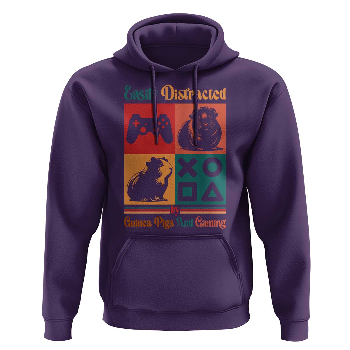 Funny Easily Distracted By Guinea Pigs And Gaming Hoodie Game Lover Gift - Wonder Print Shop