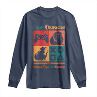 Funny Easily Distracted By Guinea Pigs And Gaming Long Sleeve Shirt Game Lover Gift - Wonder Print Shop