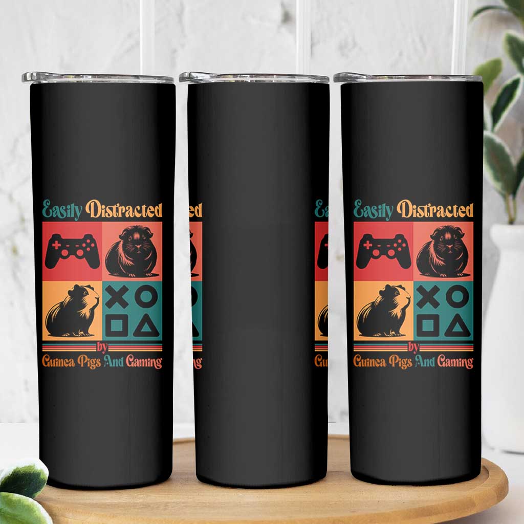 Funny Easily Distracted By Guinea Pigs And Gaming Skinny Tumbler Game Lover Gift - Wonder Print Shop