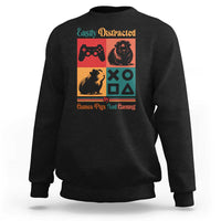 Funny Easily Distracted By Guinea Pigs And Gaming Sweatshirt Game Lover Gift - Wonder Print Shop