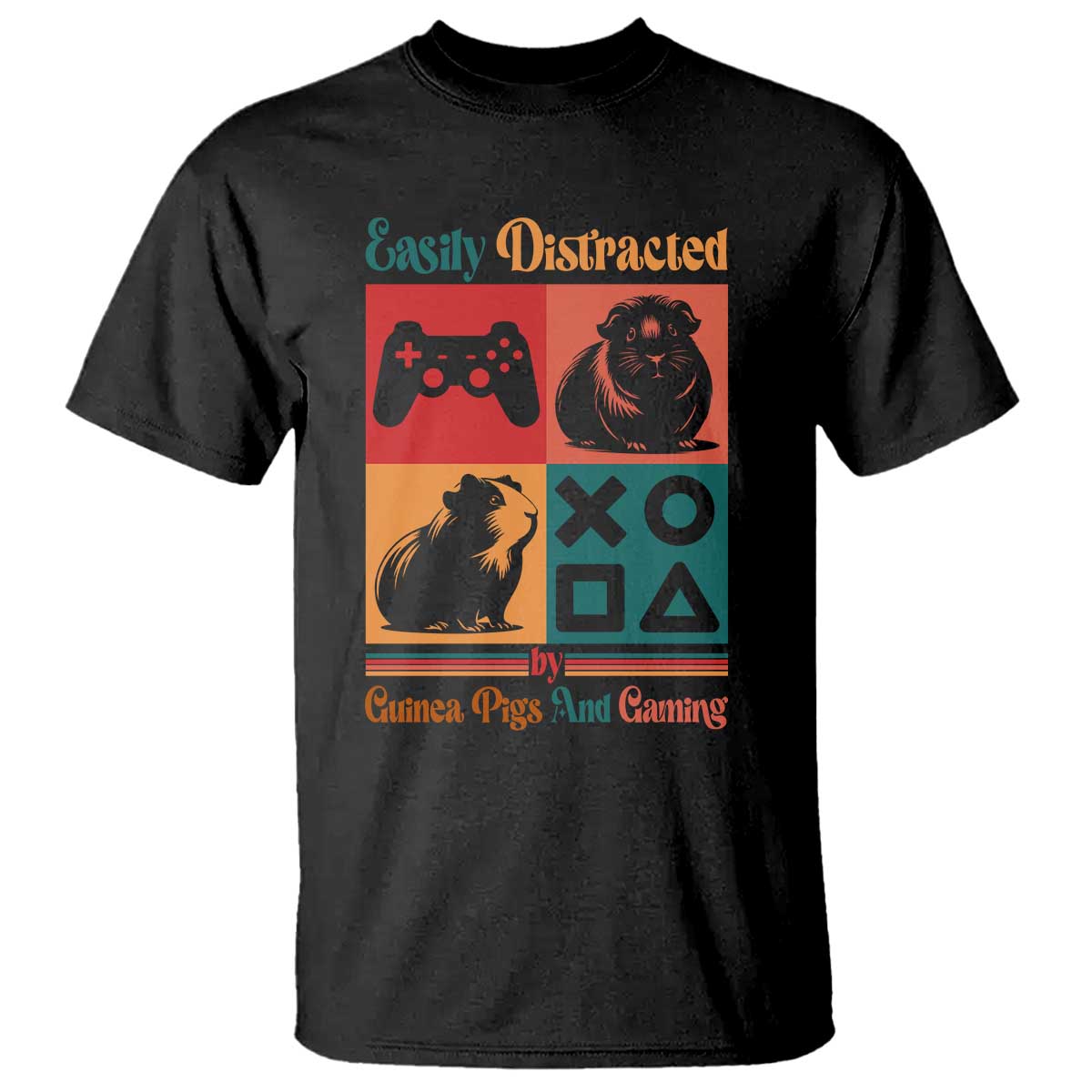 Funny Easily Distracted By Guinea Pigs And Gaming T Shirt Game Lover Gift - Wonder Print Shop