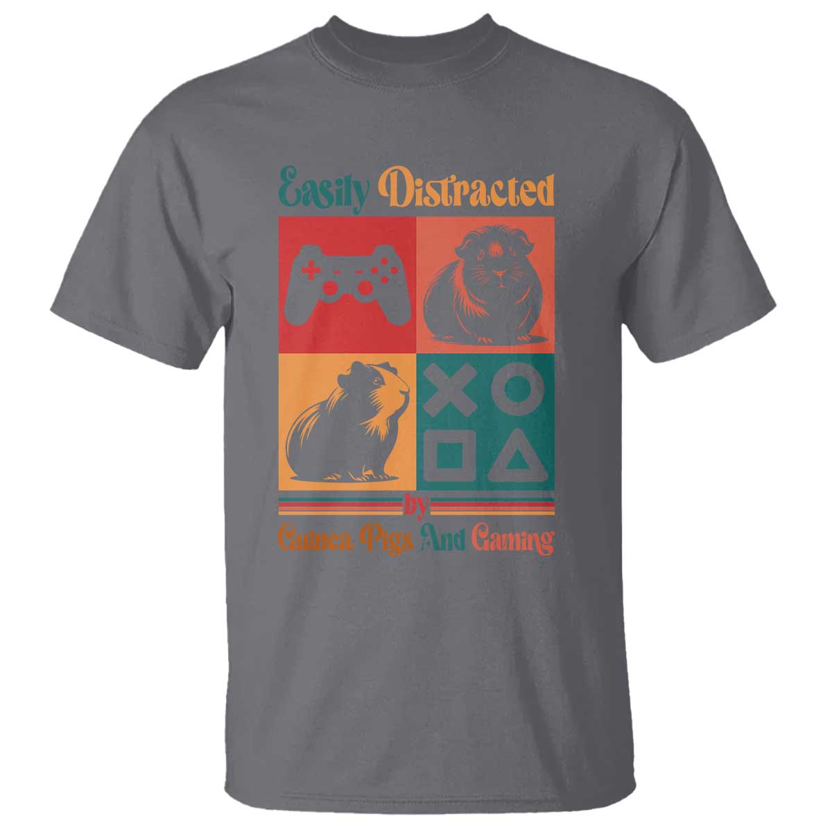 Funny Easily Distracted By Guinea Pigs And Gaming T Shirt Game Lover Gift - Wonder Print Shop