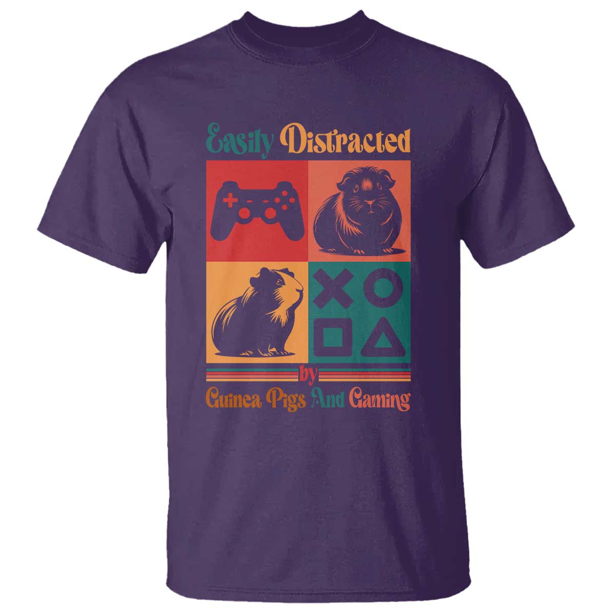 Funny Easily Distracted By Guinea Pigs And Gaming T Shirt Game Lover Gift - Wonder Print Shop