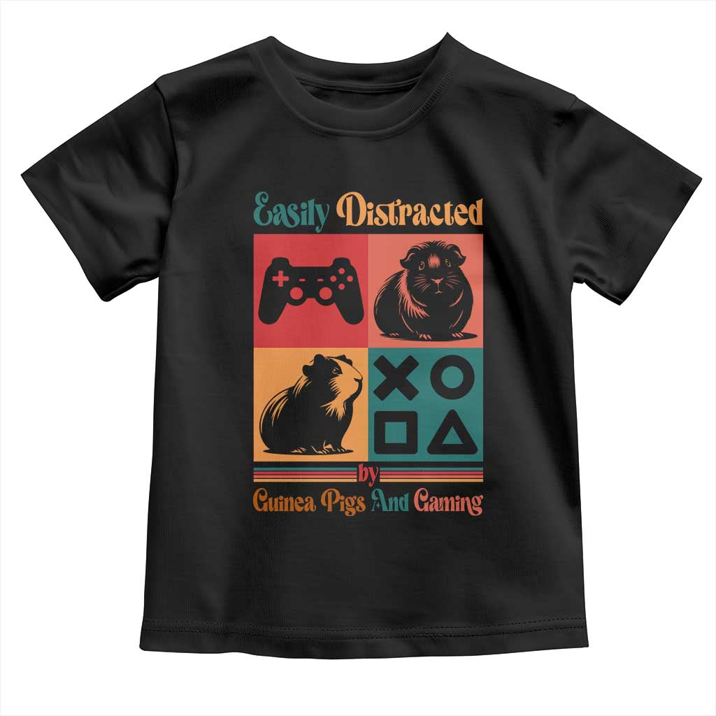Funny Easily Distracted By Guinea Pigs And Gaming Toddler T Shirt Game Lover Gift - Wonder Print Shop