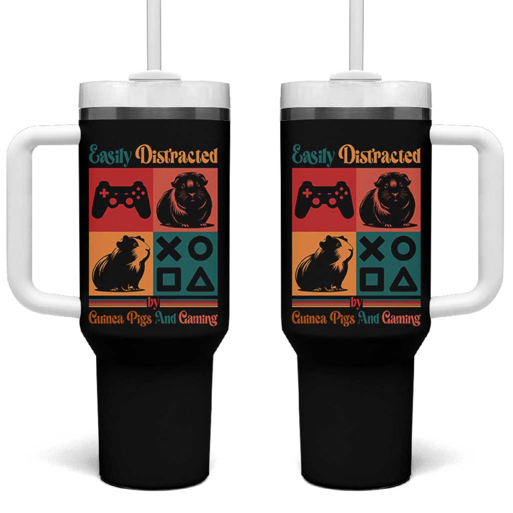 Funny Easily Distracted By Guinea Pigs And Gaming Tumbler With Handle Game Lover Gift - Wonder Print Shop
