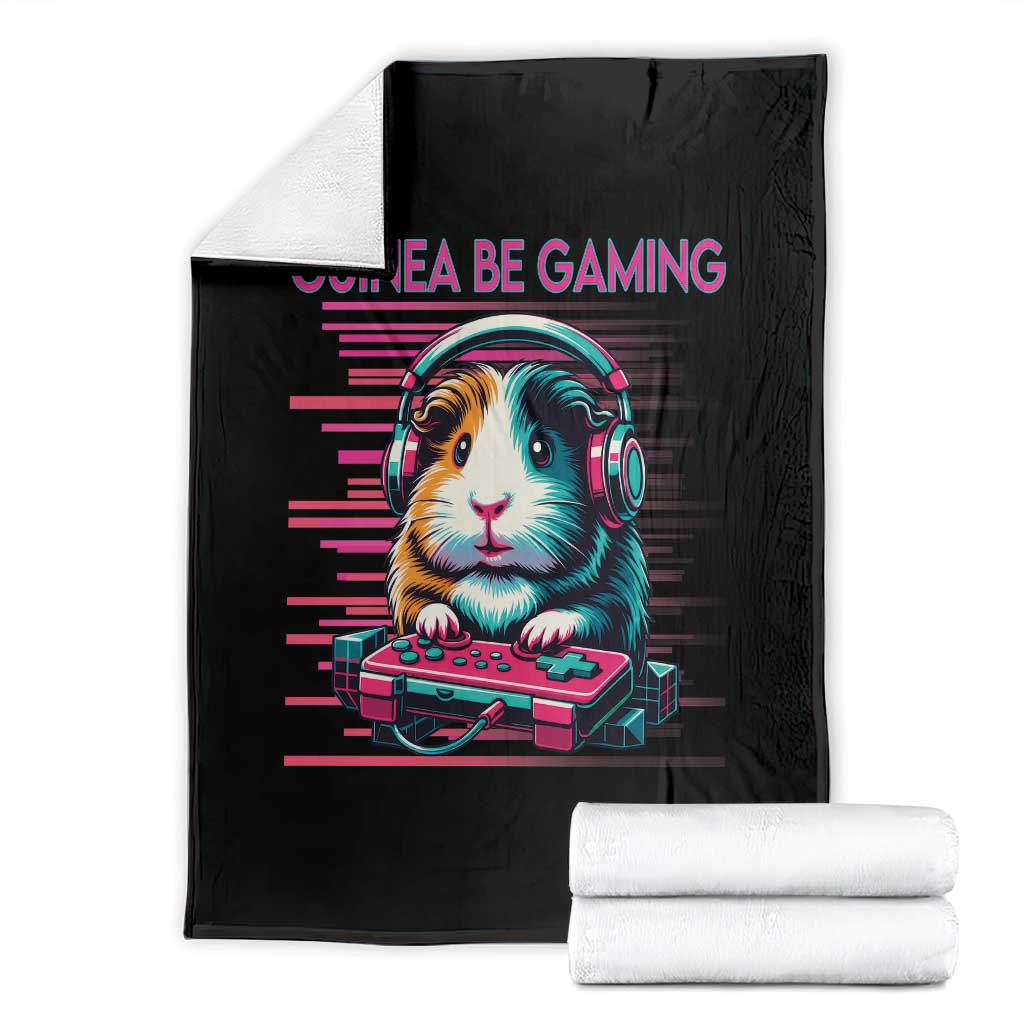 Funny Guinea Pig Video Game Player Gift Throw Blanket Guinea Be Gaming - Wonder Print Shop